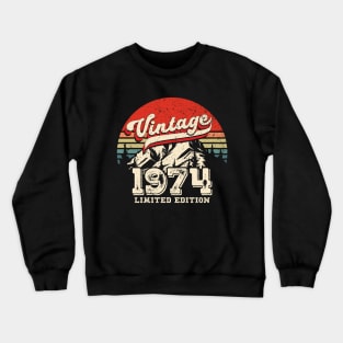 Vintage 1974 Birthday Gift Classic Distressed 50th Bday Crewneck Sweatshirt